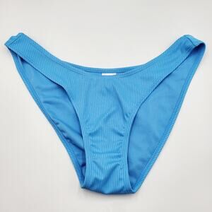Xhilaration Light Blue Ribbed Bikini Bottom High-Cut Spandex Blend Women’s Sz XL
